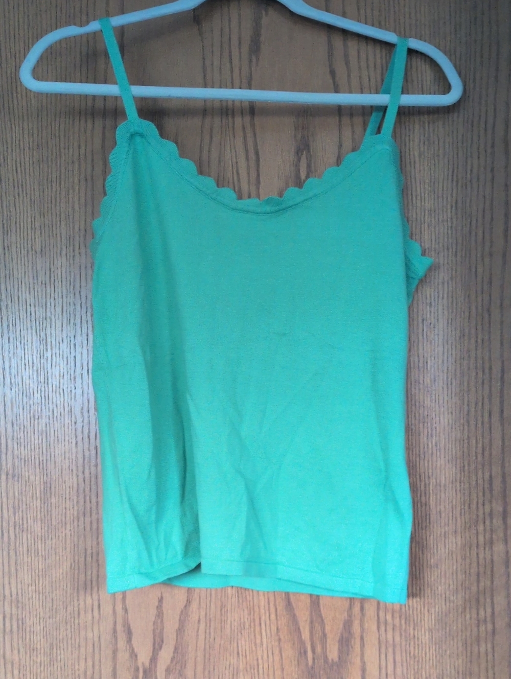 J. Crew Teal Scalloped Spaghetti-Strap Camisole